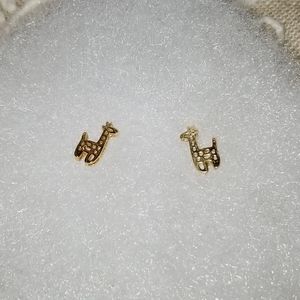 Cute gold giraffe earrings